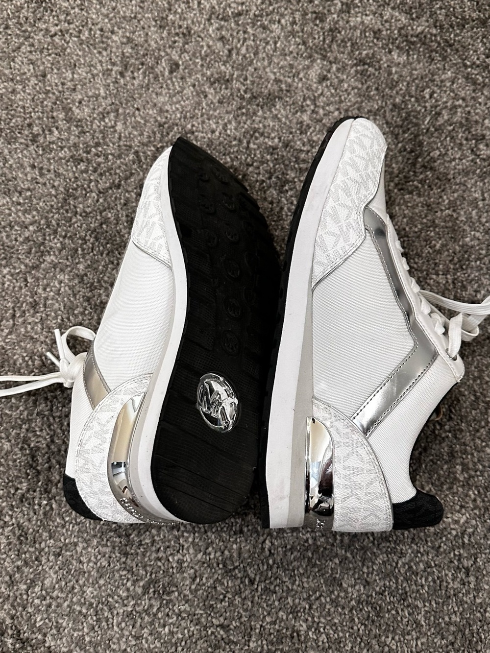 Michael Kors White & Silver Logo-Accent Women's Sneakers